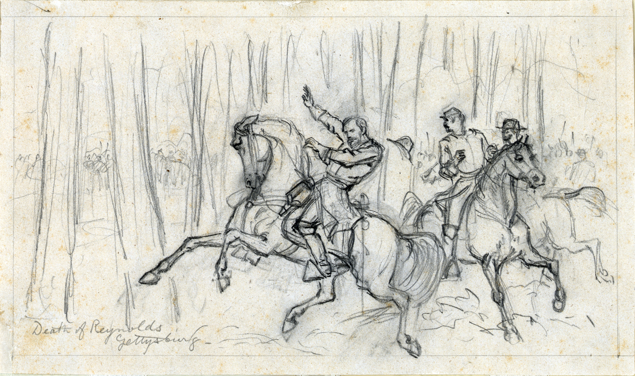 A.R. Waud's "Death of Reynolds" Sketch | Gettysburg Daily