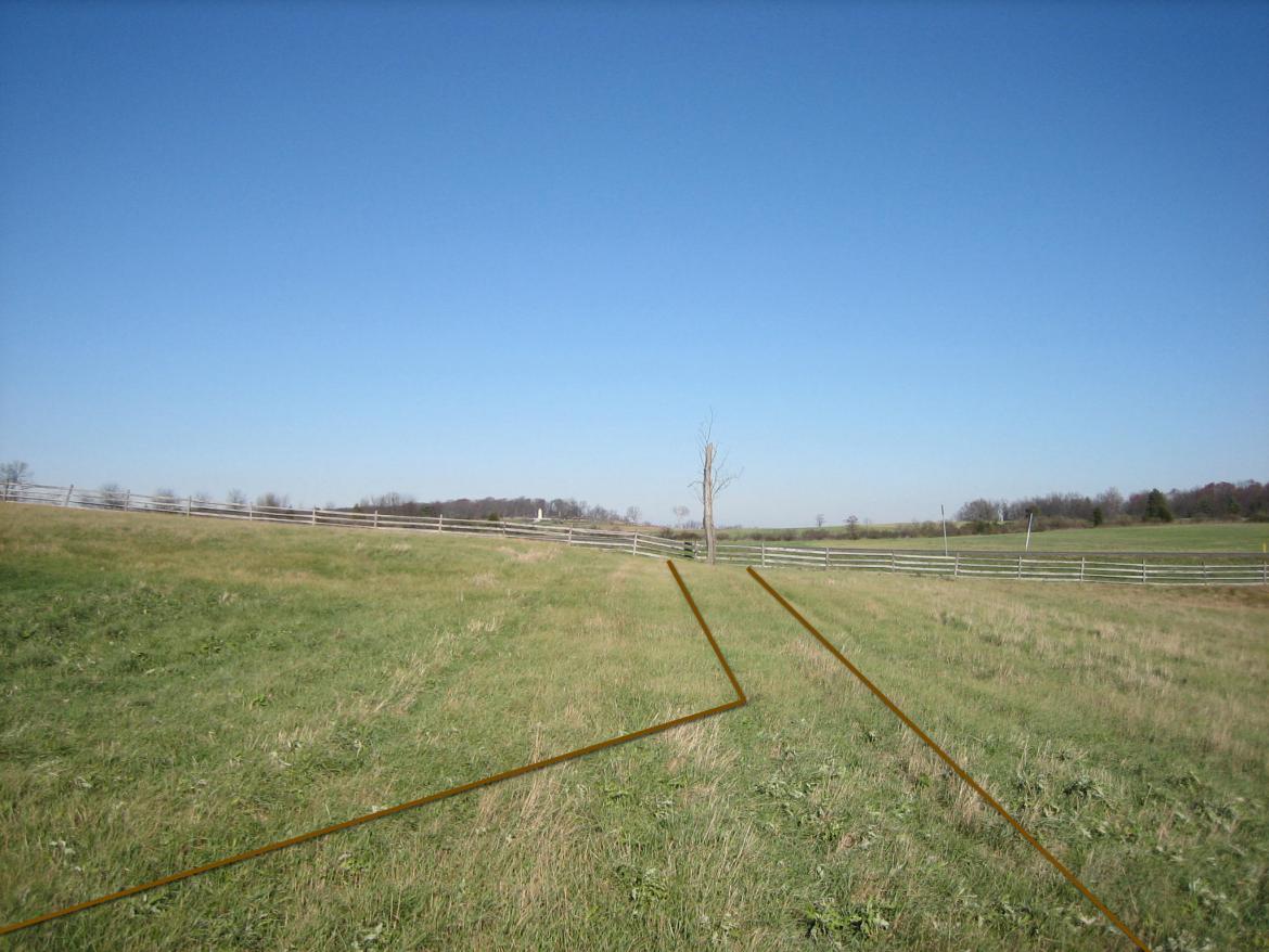 Position of a historic farm lane