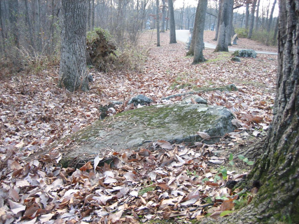 Large rock on which one of Brady’s assistants was reclining in 1863