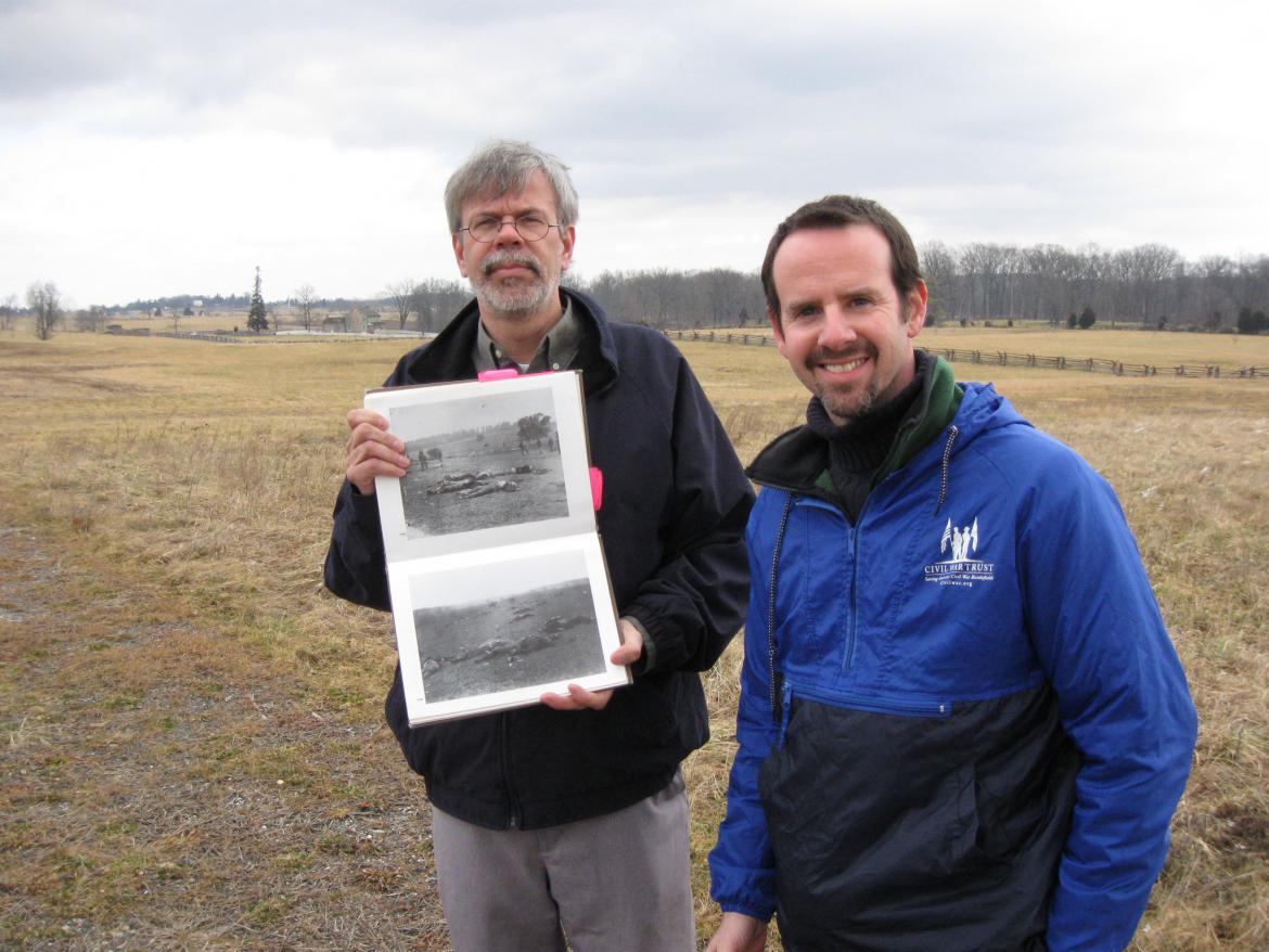 Tim and Garry showing Harvest of Death scenes