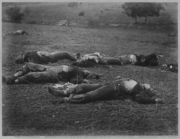 Glass plate titled 'View in Field on Right Wing Where General Reynolds Fell At The Battle of Gettysburg'