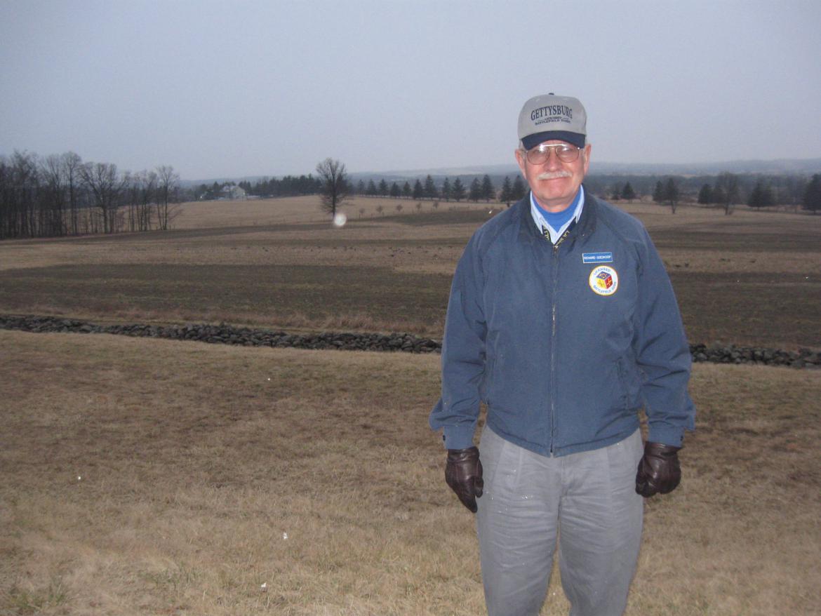 Richard Goedkoop with Eisenhower Farm in background