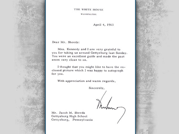 President Kennedy's thank you note