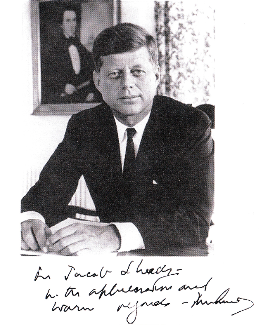 President Kennedy’s autographed picture to Colonel Sheads