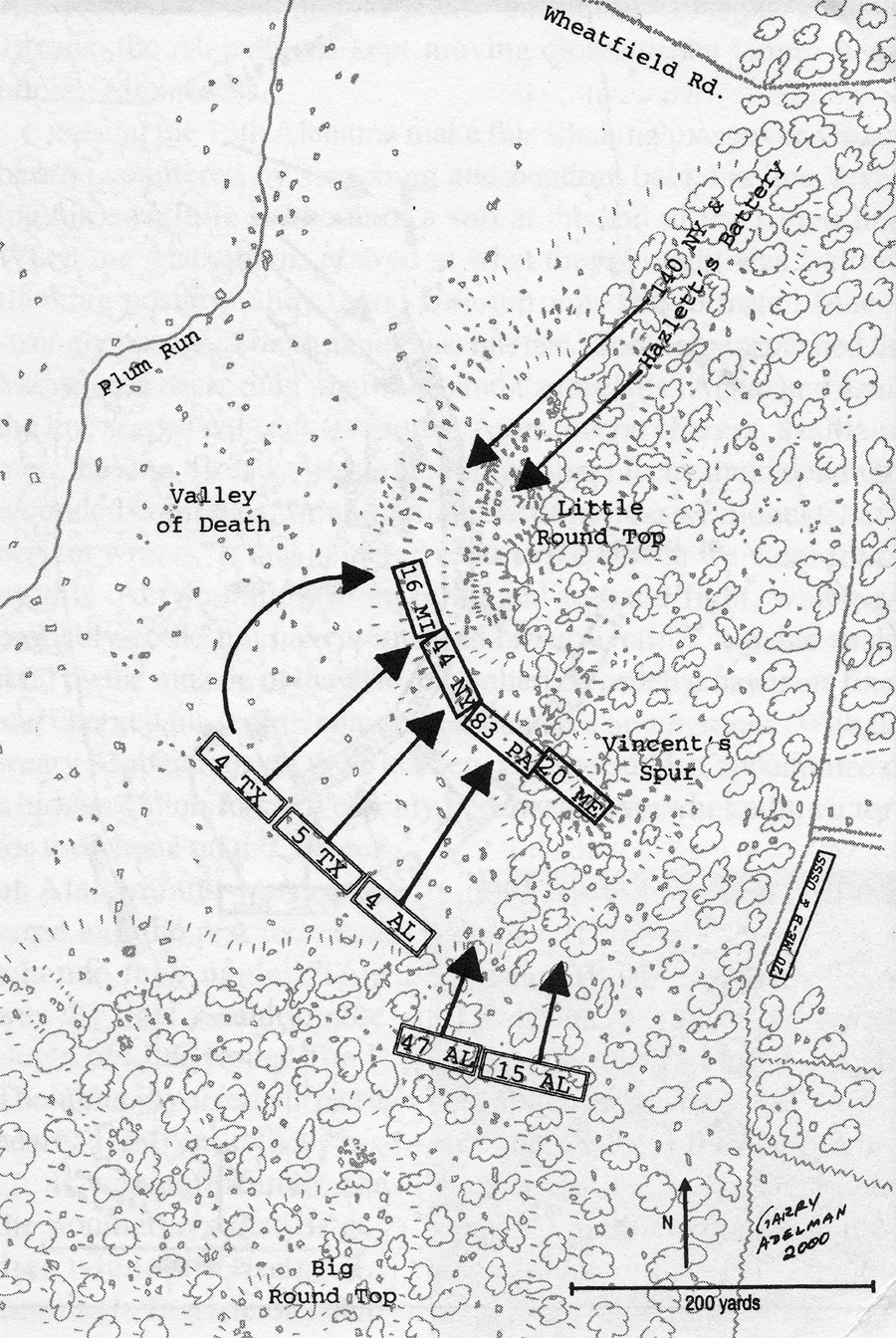Map showing the Confederate attack
