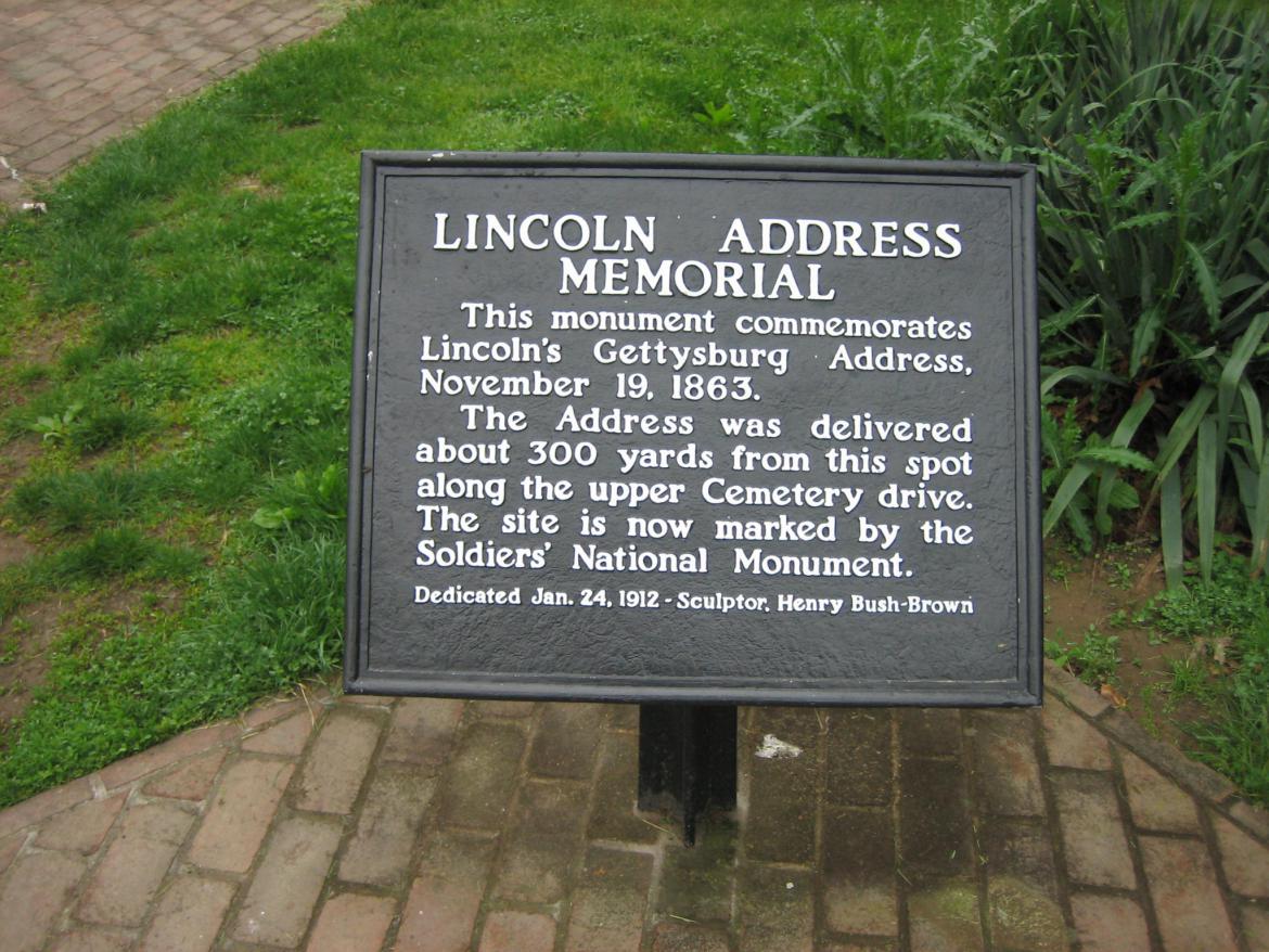 Lincoln Address Memorial plaque