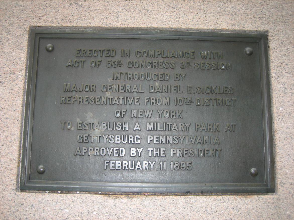 Rear plaque on the memorial