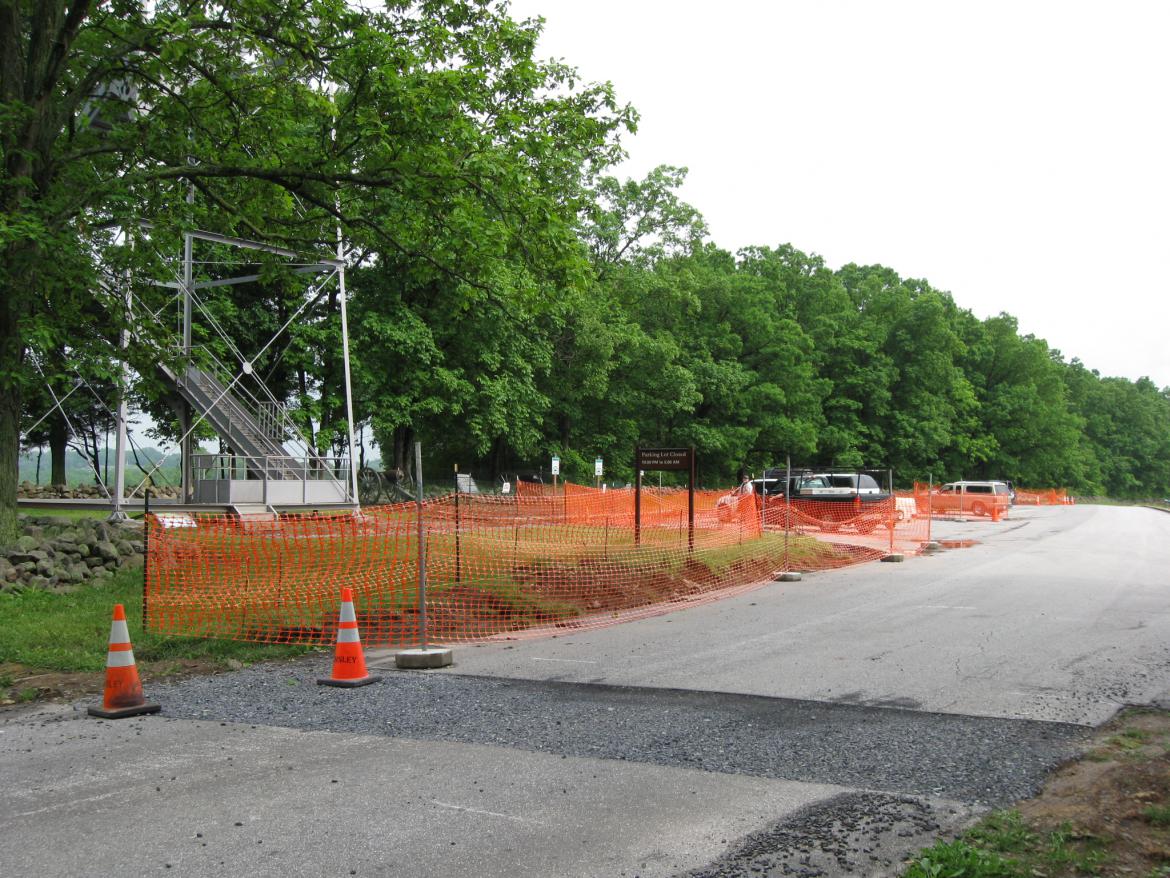 Longstreet Tower Sidewalk and Parking Construction | Gettysburg Daily