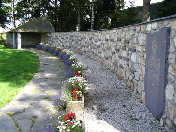 Memorial wall at the Baugnez crossroads