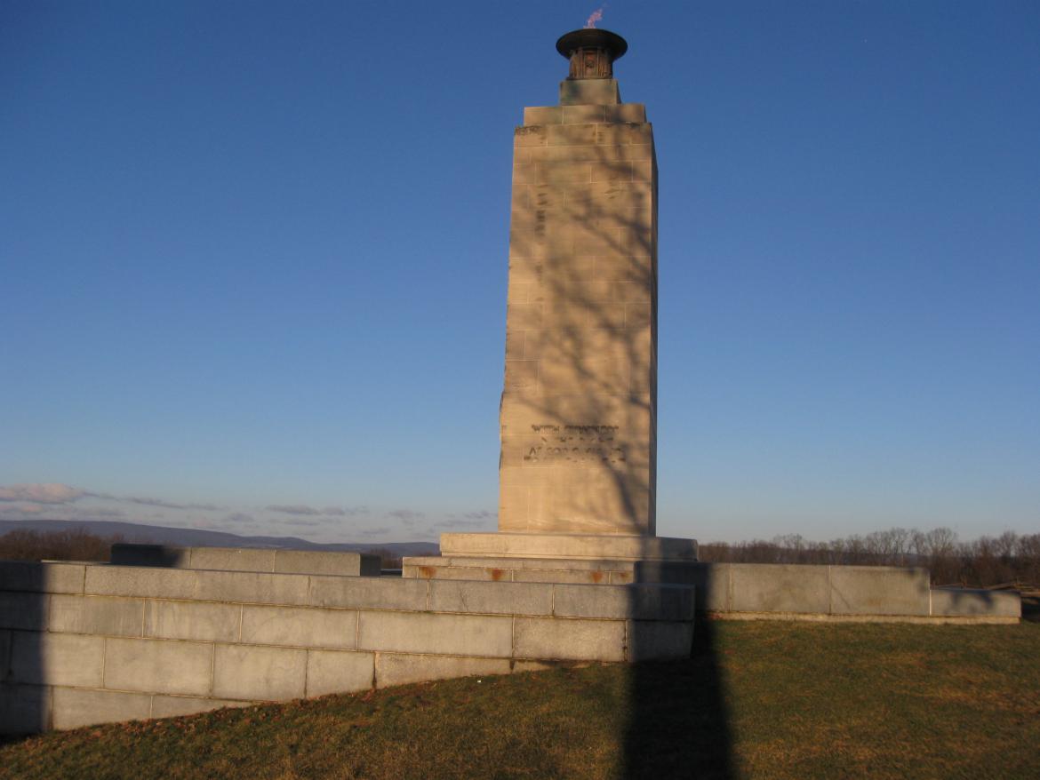 West view of the Eternal Light Peace Memorial