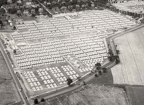 Aerial view of the 75th Anniversary encampment