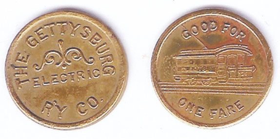 Gettysburg trolley tokens